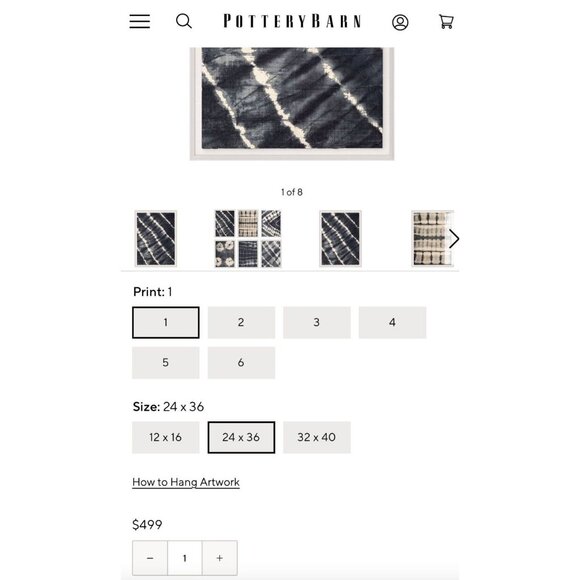 Pottery Barn Indigo Textile Print (not framed) - Picture 6 of 6